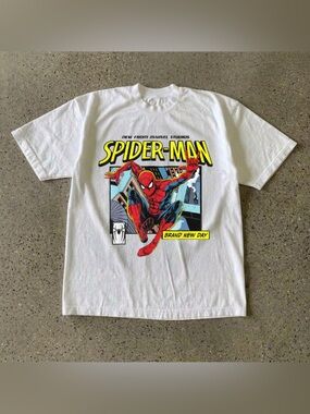 Spider Man Brand New Day Marvel Superhero White Comic Graphic T-Shirt
